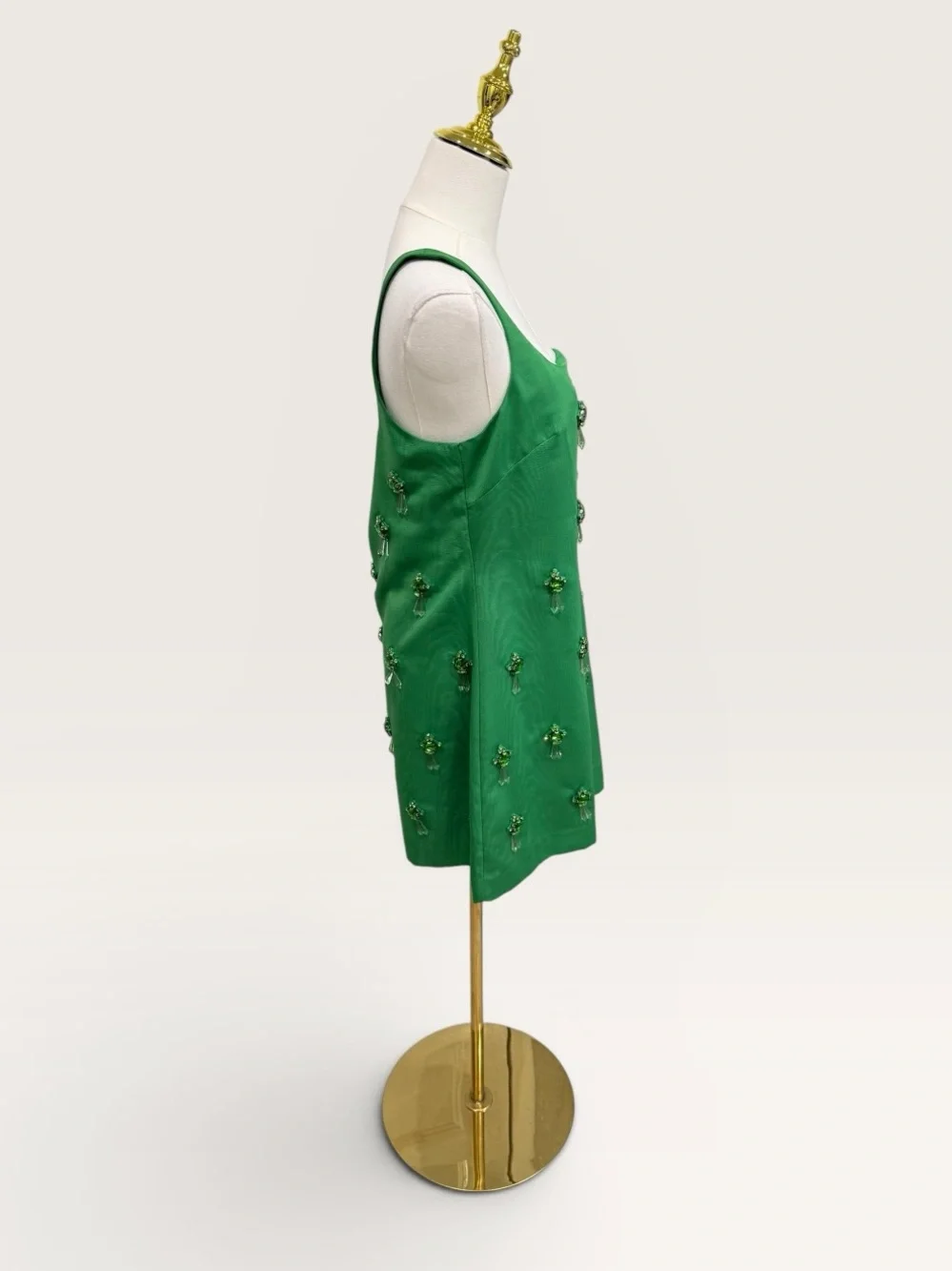 Antonio Melani The Nat Note Leonor Moire Sleeveless Jeweled Mini Dress Green SZ8